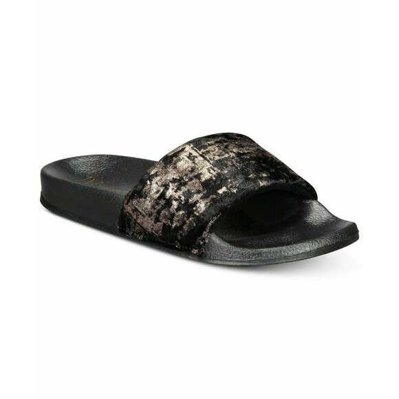 INC International Concepts Womens Size 9-10 Metallic Velour Slide Indoor Slipper - Picture 1 of 8
